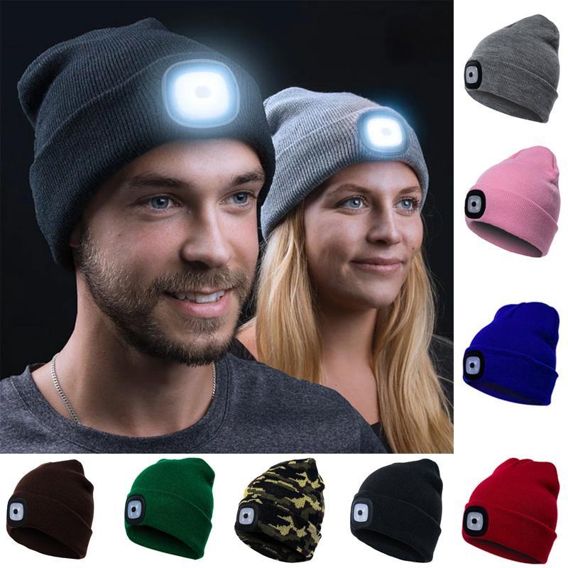 Winter Knitted Hat With LED Lights