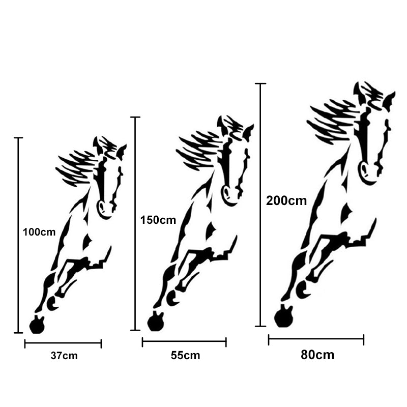 Galloping Horse Wall Decoration, 3D Acrylic Modern Mirror Steed Wall Sticker