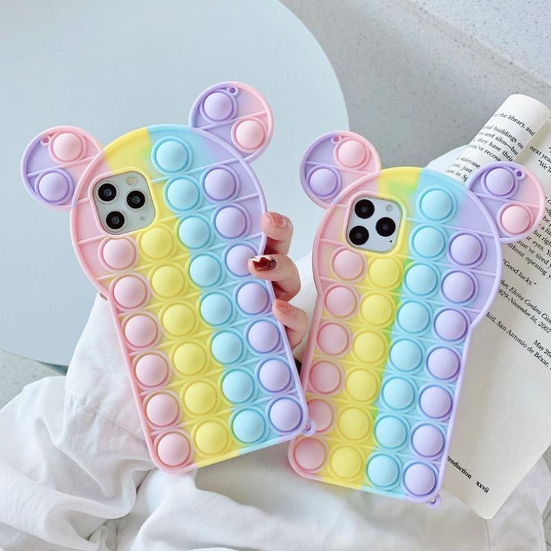 Toy Phone Case, Push Pop Bubble Fidget Sensory Protecive Case for iPhone
