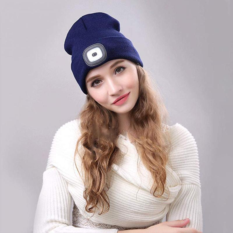 Winter Knitted Hat With LED Lights