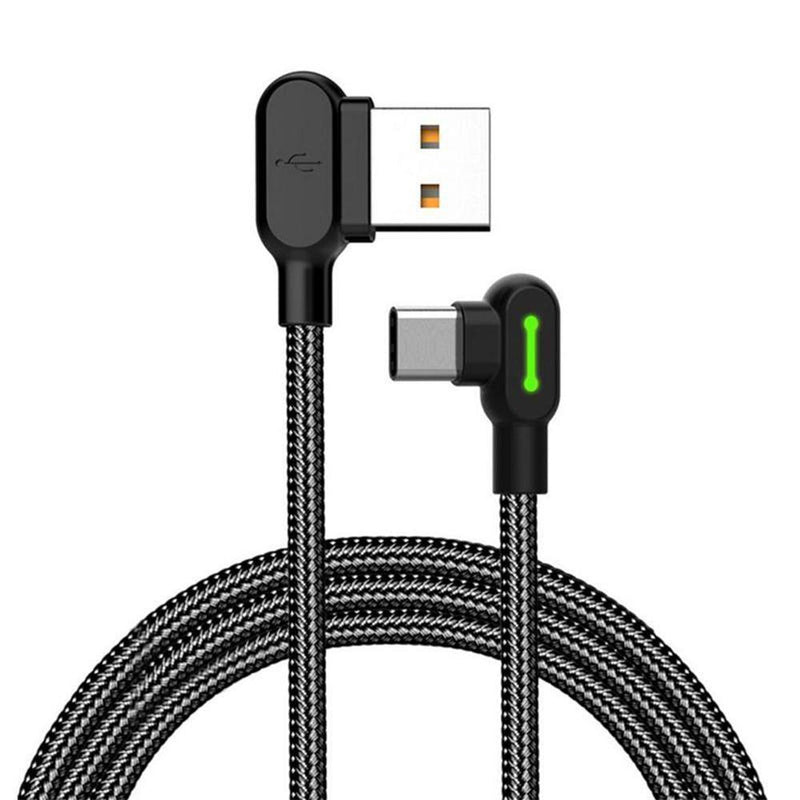 USB charging cable with 90 degree design for iOS and Android