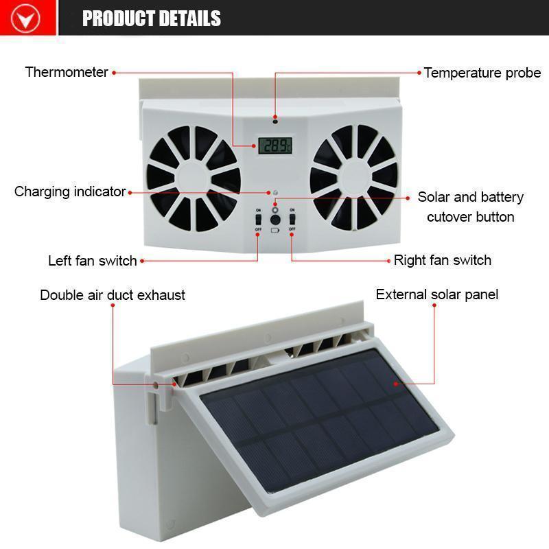 haloera™ Solar Car Exhaust Heat Exhaust Fan