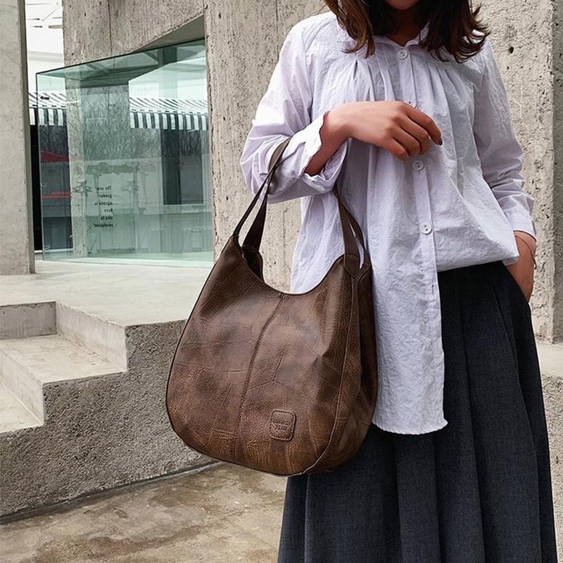 Women's vintage leather handbag