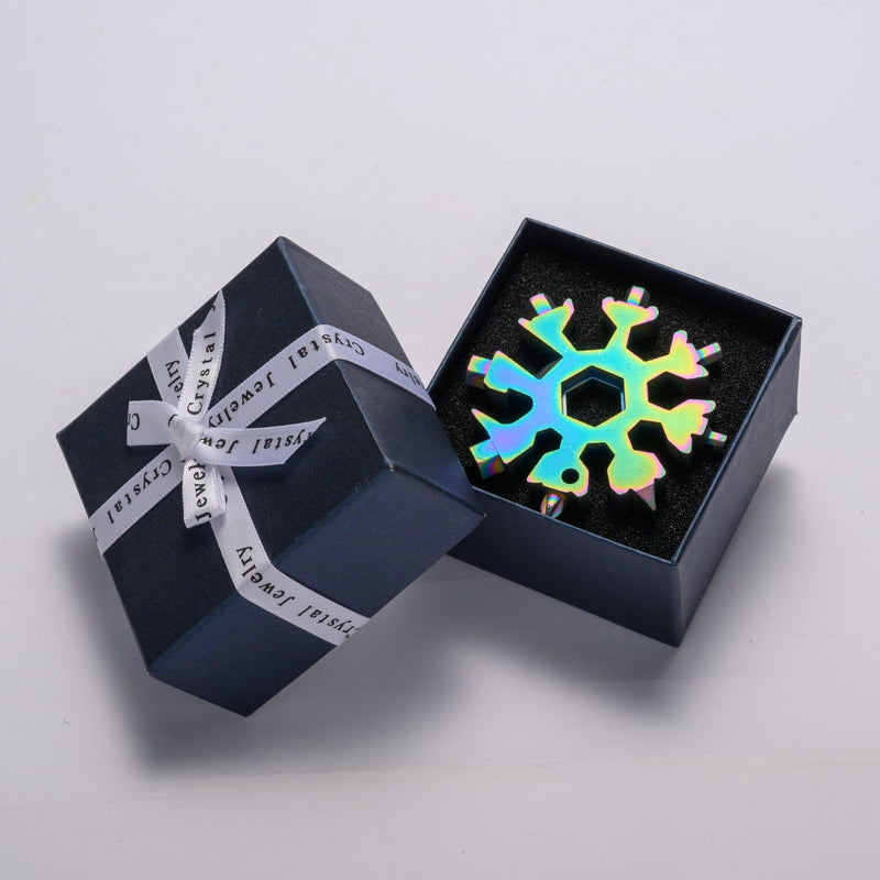 Amenitee™ 18-in-1 stainless steel snowflakes multi-tool & keychain