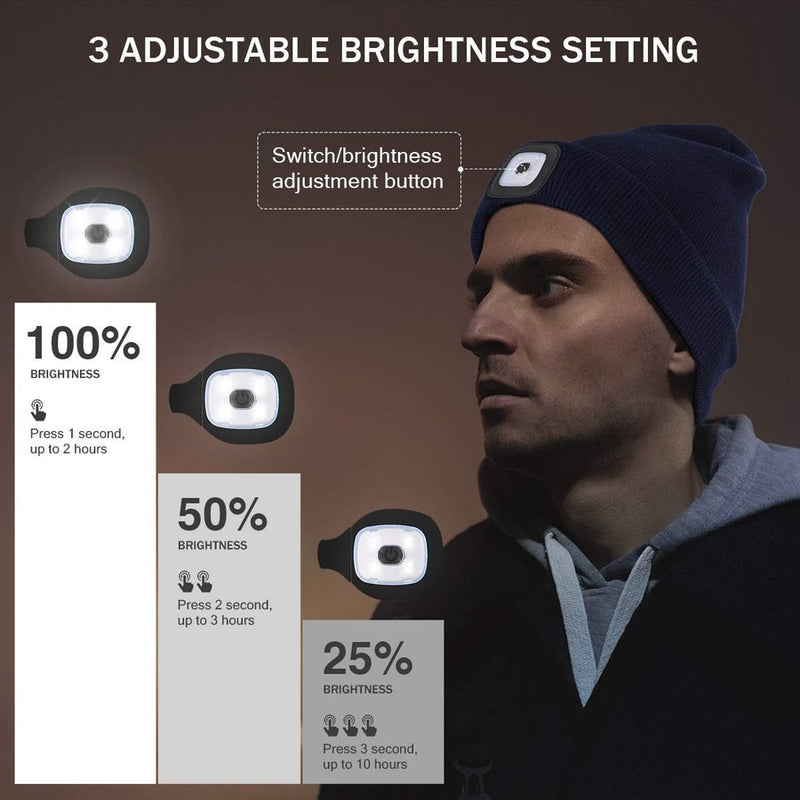Winter Knitted Hat With LED Lights