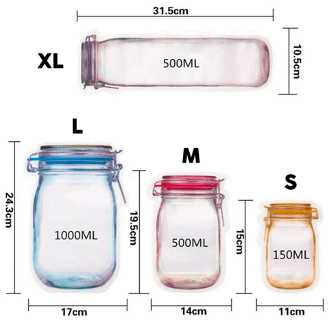 Jar Zipper Bags