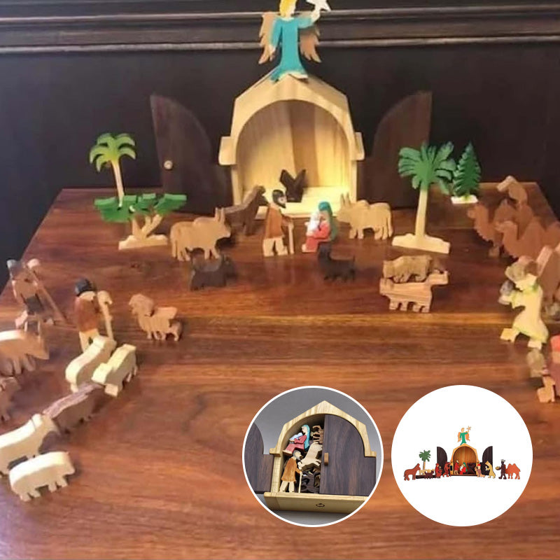 The Christmas Story Unique Nativity Set Wooden Nativity Scene